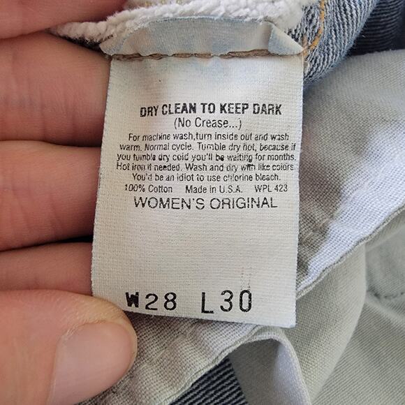 Selvedge Levi Button Fly MADE IN USA 100% Cotton Original Jeans Women's W28 L30 - Picture 15 of 16